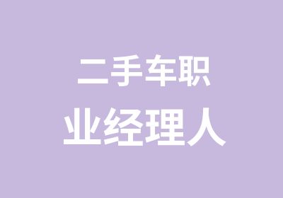 二手车职业经理人