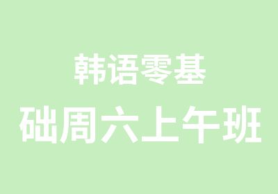 韩语零基础周六上午班