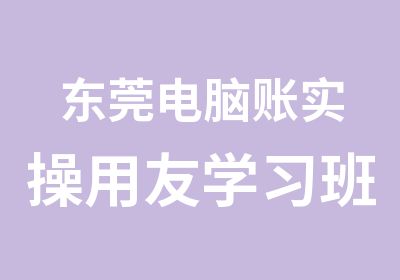 东莞电脑账实操用友学习班