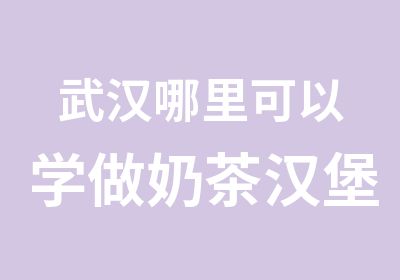 武汉哪里可以学做奶茶汉堡炸鸡冰淇淋沙冰比萨