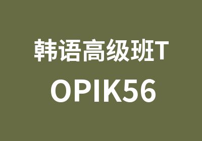 韩语班TOPIK56级