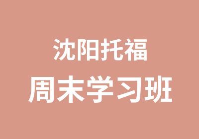 沈阳托福周末学习班