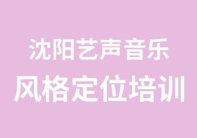 沈阳艺声音乐风格定位培训课