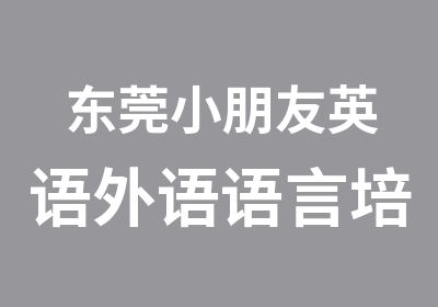 东莞小朋友英语外语语言培训