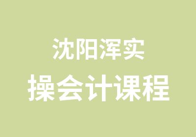 沈阳浑实操会计课程