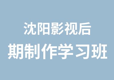 沈阳影视后期制作学习班