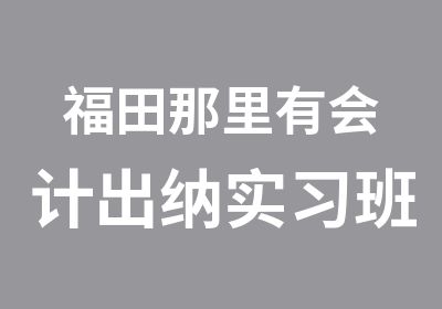 福田那里有会计出纳实习班