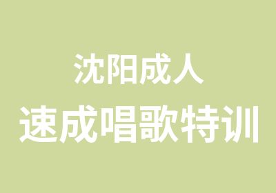 沈阳成人速成唱歌特训