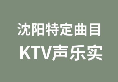 沈阳特定曲目KTV声乐实战训练