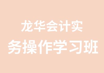 龙华会计实务操作学习班