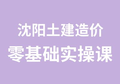 沈阳土建造价零基础实操课程