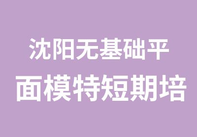 沈阳无基础平面模特短期培训