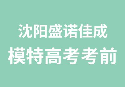 沈阳盛诺佳成模特高考考前培训