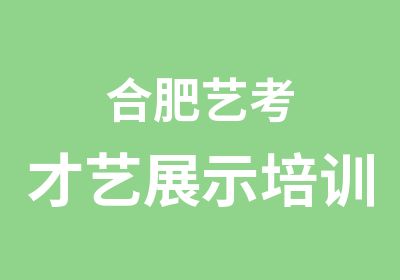 合肥艺考才艺展示培训