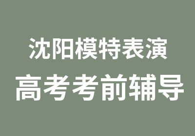 沈阳模特表演高考考前辅导