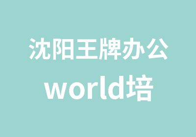 沈阳办公world培训