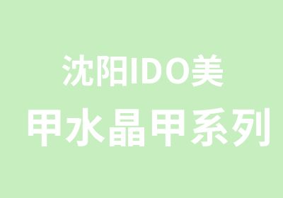 沈阳IDO美甲水晶甲系列培训