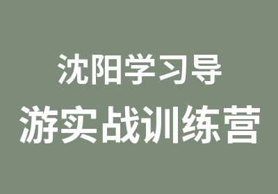 沈阳学习导游实战训练营