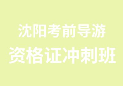 沈阳考前导游资格证冲刺班