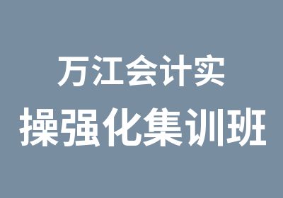 万江会计实操强化集训班