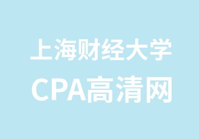 上海财经大学CPA高清网课-审计启航班