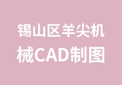 锡山区羊尖机械CAD制图培训脱产班