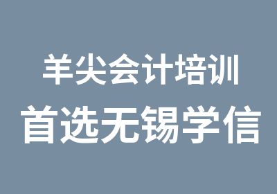 羊尖会计培训选无锡学信教育羊尖会计