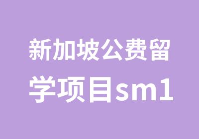 新加坡公费留学项目sm1英语培训