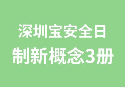 深圳宝安全日制新概念3册培训班