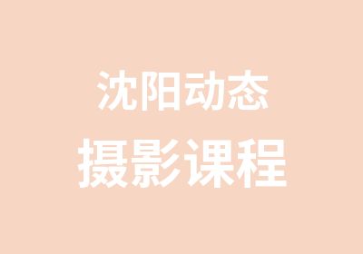 沈阳动态摄影课程