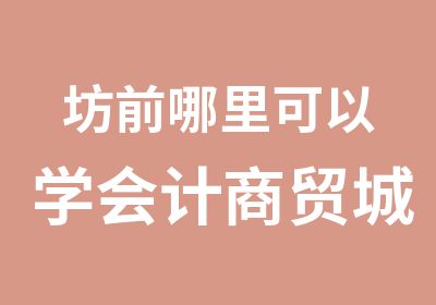 坊前哪里可以学会计商贸城3楼新世纪