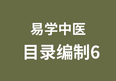 易学中医目录编制6