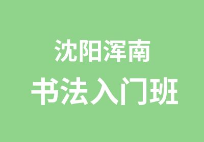 沈阳浑南书法入门班