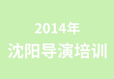 2014年沈阳导演培训