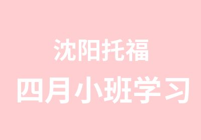 沈阳托福四月小班学习