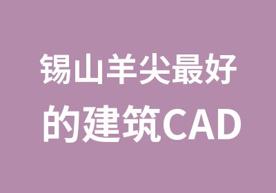 锡山羊尖好的建筑CAD培训班在哪