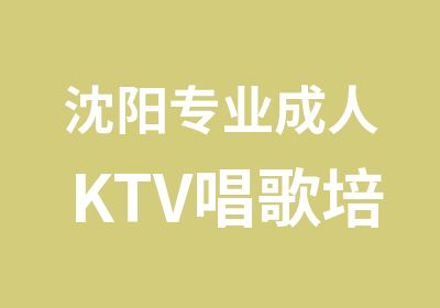 沈阳专业成人KTV唱歌培训