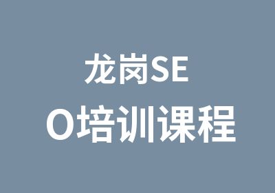 龙岗SEO培训课程