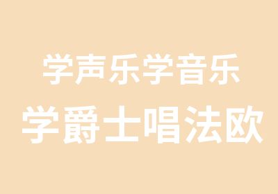 学声乐学音乐学爵士唱法欧美唱法培训