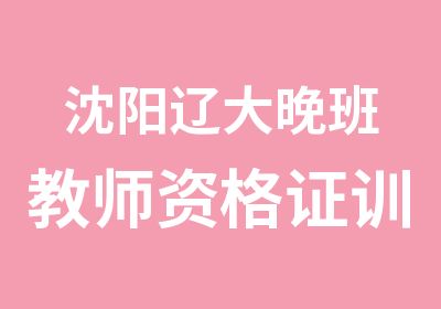 沈阳辽大晚班教师资格证训练营