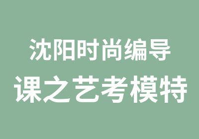 沈阳时尚编导课之艺考模特必修课