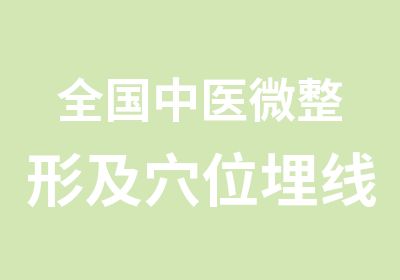 全国中医微整形及穴位埋线学习班