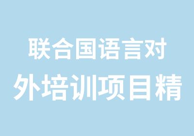 联合国语言对外培训项目精品班