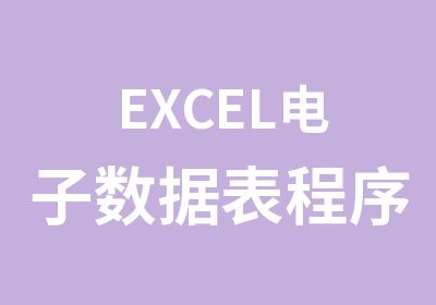 EXCEL电子数据表程序培训