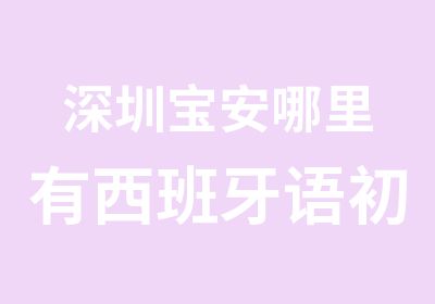 深圳宝安哪里有西班牙语初级班培训