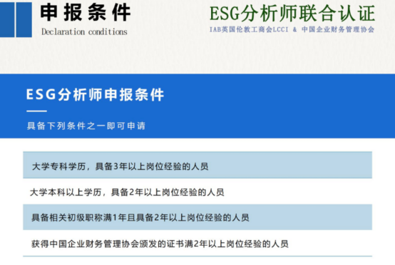 ESG分析师联合认证