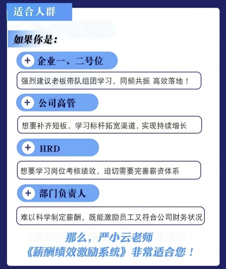 严小云薪酬绩效激励系统课程