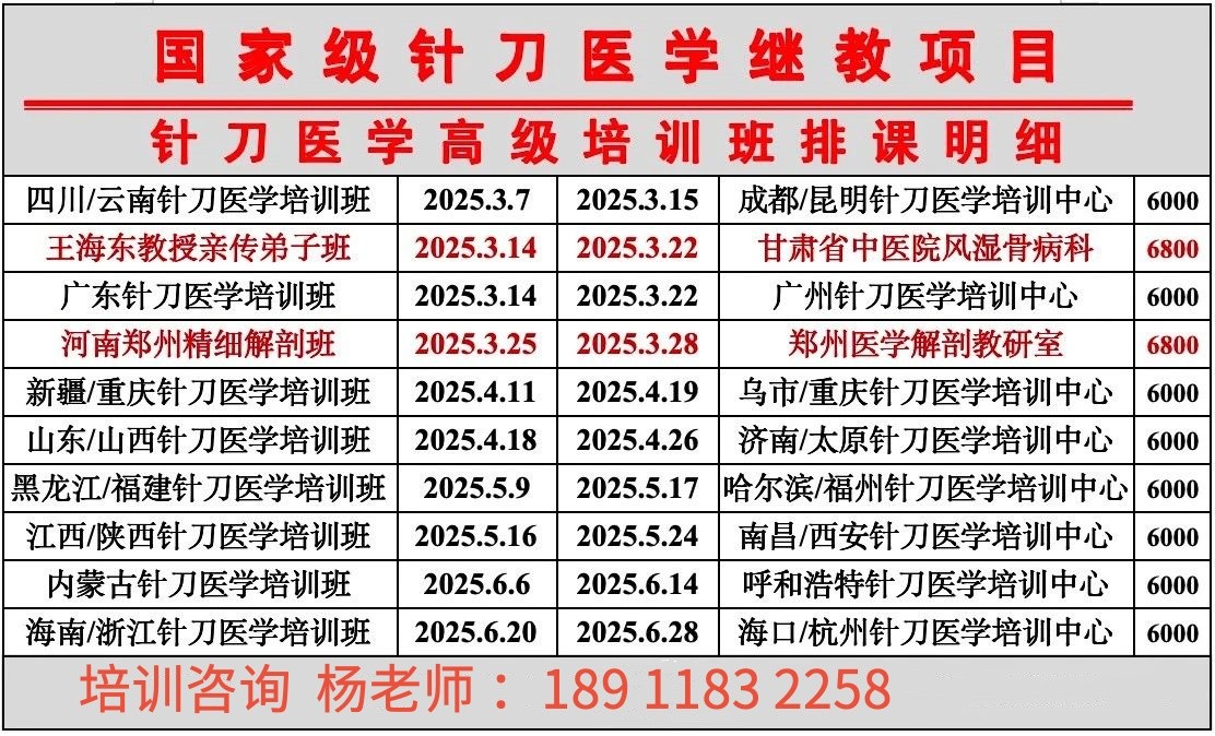 西安、南昌針刀學(xué)習(xí)班