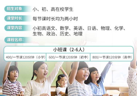 小學(xué)、初中、高中文化課輔導(dǎo)小班課