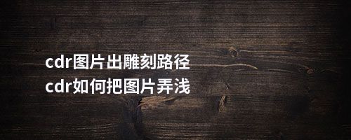 cdr图片出雕刻路径cdr如何把图片弄浅